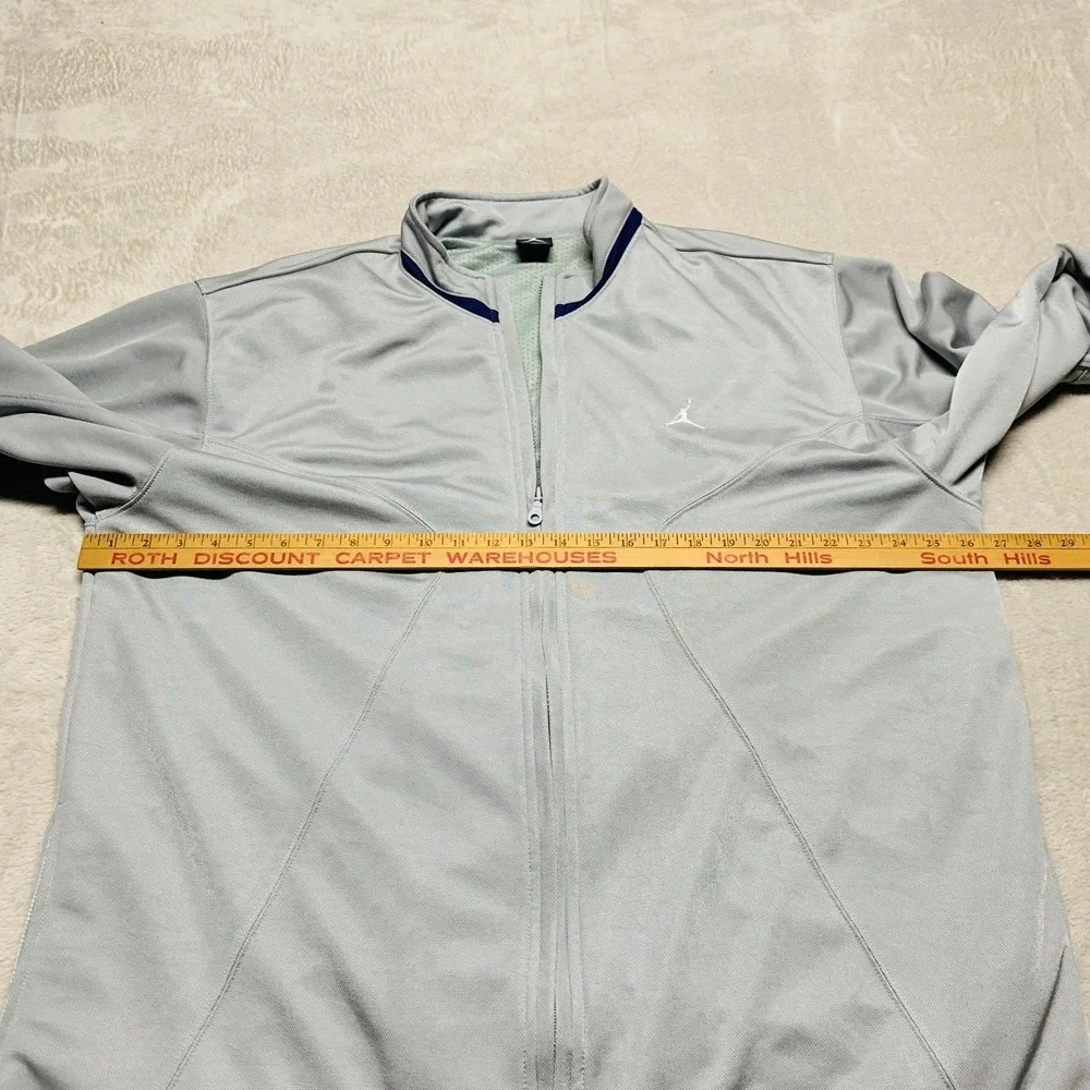 Vintage Air Jordan Jacket Mens L Full Zip Gray Y2K‎ Track Jacket Pockets Mesh